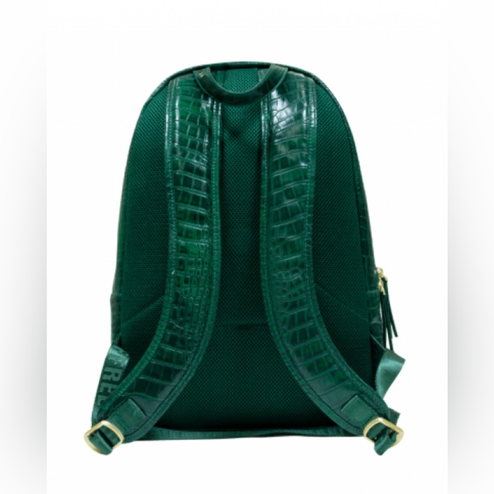 Jeffree Star Cosmetics Green Faux Crocodile Leather Backpack. Rare - Picture 2 of 8